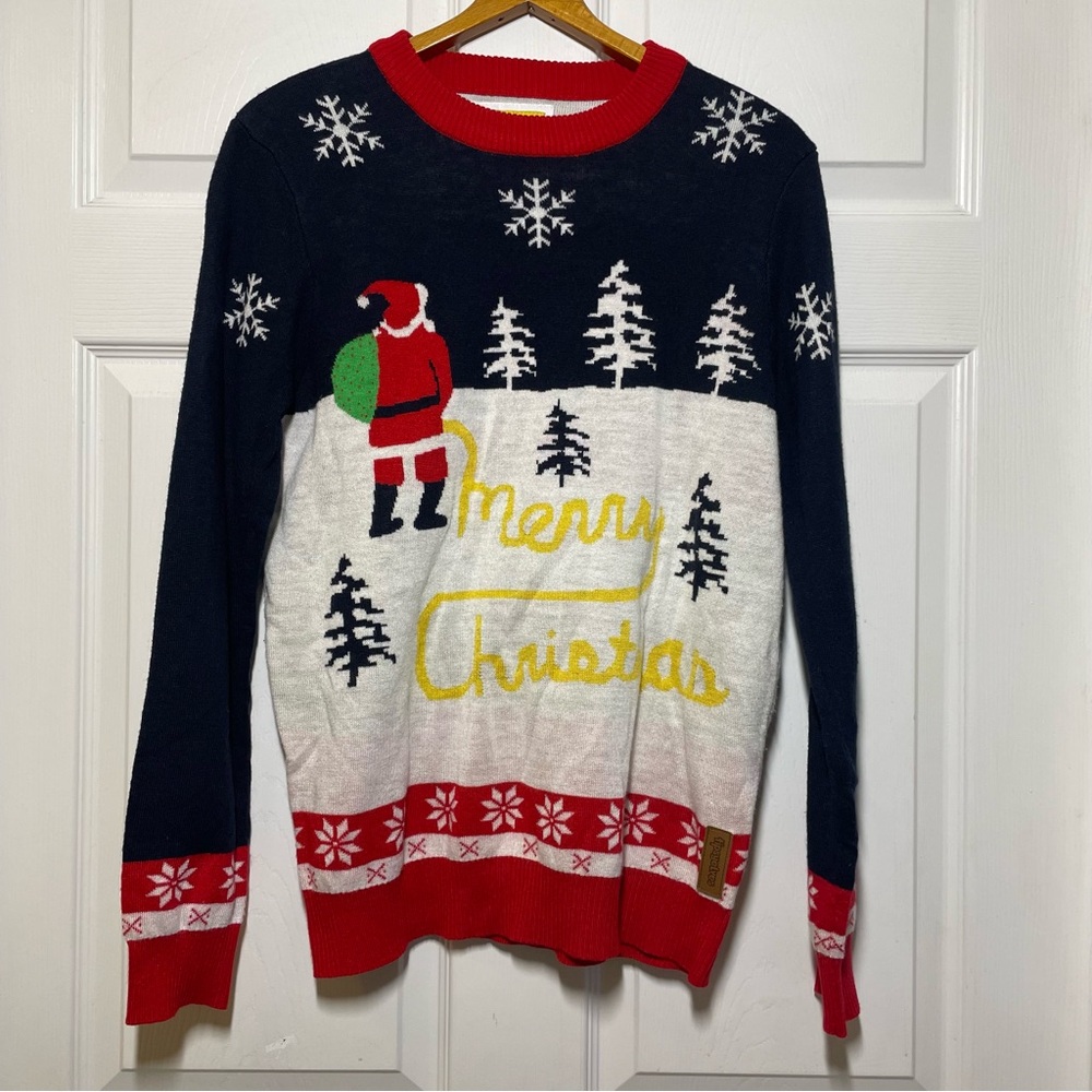 Tipsy Elves Mens Medium Acrylic Christmas Sweater Pullover Santa Funny Party